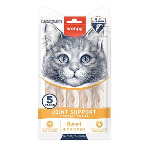 Лакомство кремовое для кошек Wanpy Creamy Treat Joint Support для суставов, 70 г (5 стиков по 14 г)