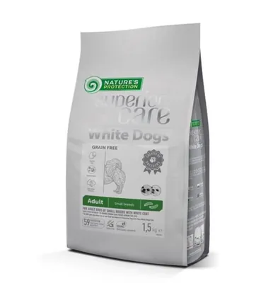 Корм сухий для собак Nature's Protection Superior Care White Dogs Grain Free with Insect беззерновий з білком комах, 1,5 кг