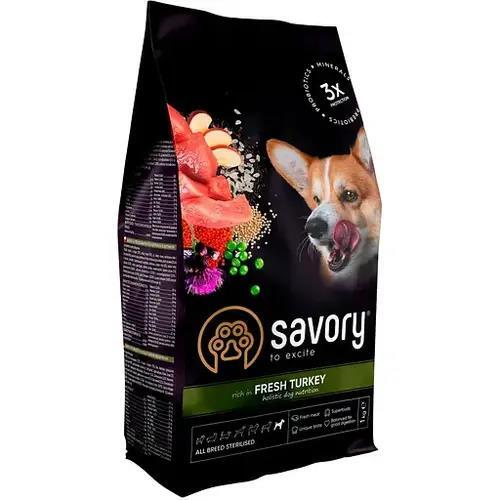 Корм сухой для стерилизованных собак Savory с индейкой, 1 кг