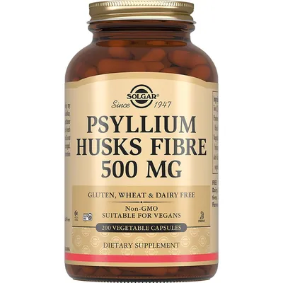 Псилліум (лушпиння насіння подорожника) Solgar Psyllium Husks Fiber 500 мг вег. капсули №200