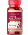 Клюква Puritan's Pride Cranberry Fruit Concentrate 25000 мг, 1 на день, 60 капсул