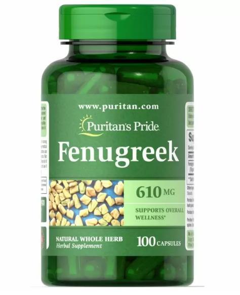 Пажитник Puritan's Pride Fenugreek 610 мг, 100 капсул