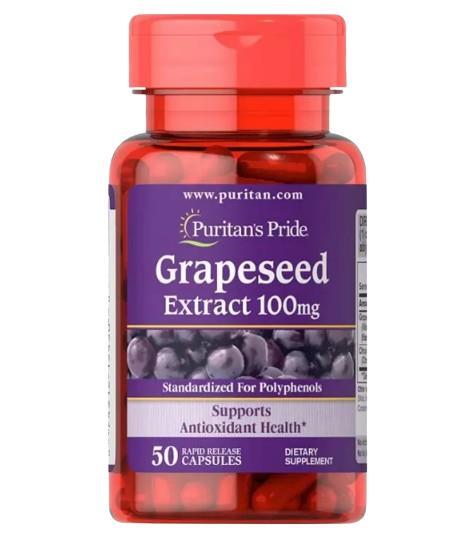 Экстракт виноградных косточек Puritan's Pride Grapeseed Extract 100 мг, 50 капсул