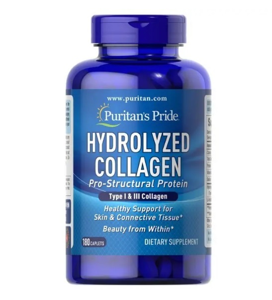 Коллаген гидролизованный Puritan's Pride Hydrolyzed Collagen 1000 мг, 180 каплет