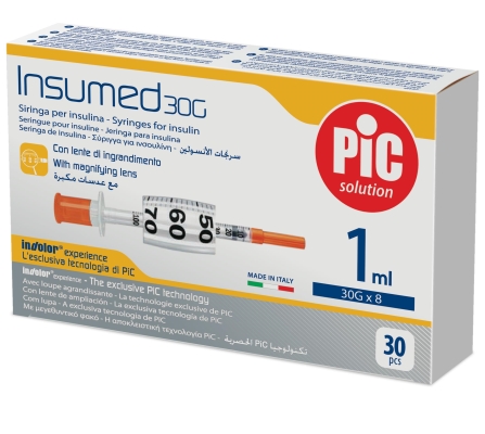 Шприц инсулиновый 1 мл Insumed 30G (0,30 x 8.0 мм), 1 штука
