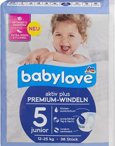 Підгузки Babylove Premium розмір 5, 12-25 кг, 36 шт