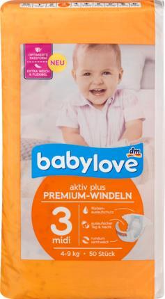 Подгузники Babylove Premium размер 3, 4-9 кг, 50 шт