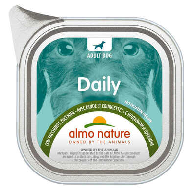 Корм влажный Almo Nature Daily Adult Dog консервированный с индейкой и цуккини для взрослых собак, 100 г