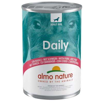Корм вологий Almo Nature Daily Adult Dog Повнораціонний консервований з свининою для дорослих собак всіх порід, 400 г