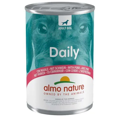 Корм вологий Almo Nature Daily Adult Dog Повнораціонний консервований з свининою для дорослих собак всіх порід, 400 г