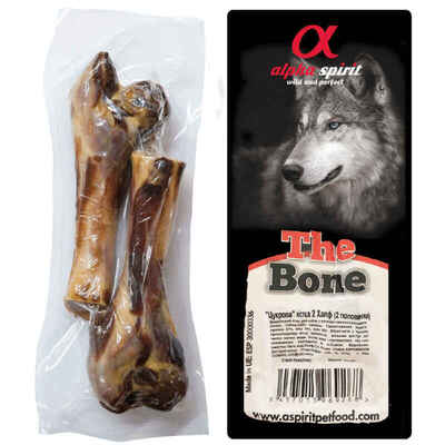 Кость натуральная мясная Alpha Spirit Ham Bone Two Half для собак, 2 половинки 12 см