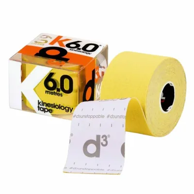 Кінезіо тейп D3 K6.0 6 м х 5 см, жовтий