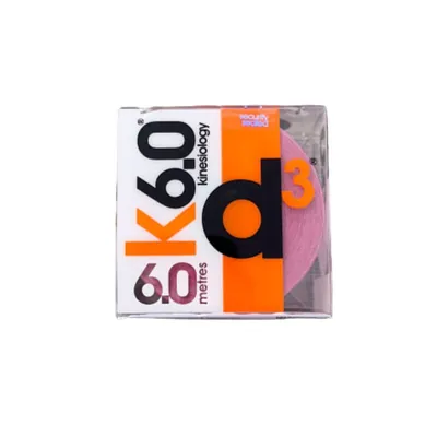 Кінезіо тейп D3 K6.0 6 м х 5 см, рожевий