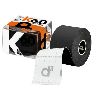 Кінезіо тейп D3 K6.0 6 м х 5 см, чорний