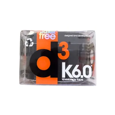 Кінезіо тейп D3 K6.0 6 м х 5 см, чорний
