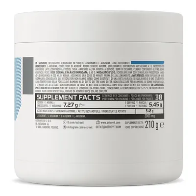 Аргінін OstroVit Arginine Апельсин, 210 г
