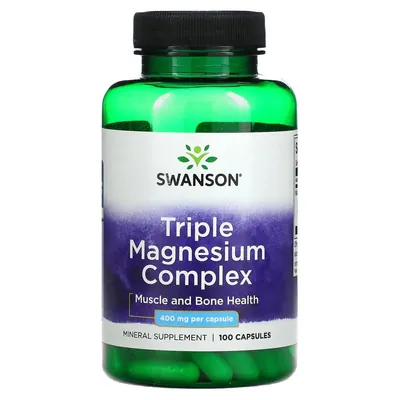 Магній потрійний комплекс Swanson Triple Magnesium Complex 400 мг, 100 капсул