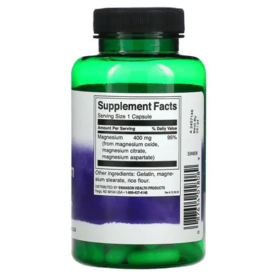 Магній потрійний комплекс Swanson Triple Magnesium Complex 400 мг, 100 капсул