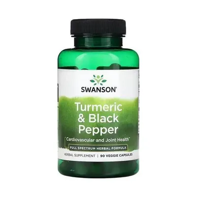 Куркума з чорним перцем Swanson Turmeric & Black Pepper, 90 вегетеріанських капсул