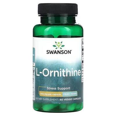 L-орнитин Swanson L-Ornithine, 60 растительных капсул