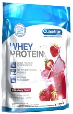 Протеїн сироватковий концентрат Quamtrax Whey Protein полуниця, 2 кг