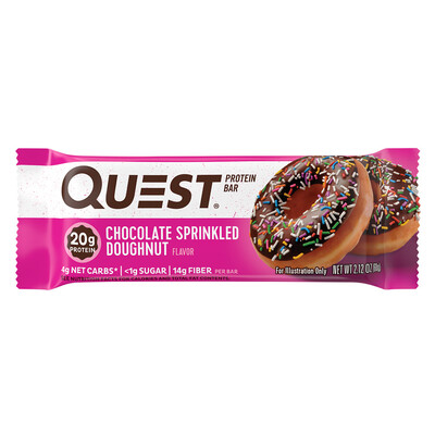 Батончик протеиновый Quest Bar 60 г 1/12 Chocolate sprinkled doughnut