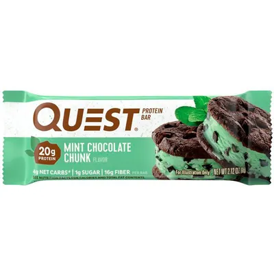 Батончик протеїновий Quest Protein Bar шматочки м'ятного шоколаду, 60 г 1/12