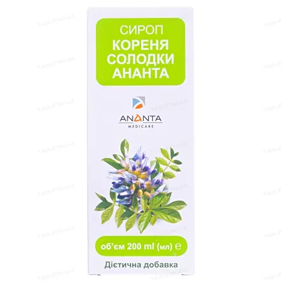Сироп кореня Солодки Ананта по 200 мл у флак.