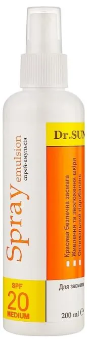 Спрей для засмаги Dr.SUN SPF20, 200 мл