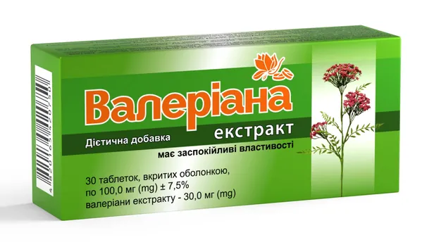 Валеріана екстракт таблетки по 30 мг №30 (10х3) Ronpharm