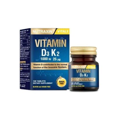 Вітамін D3 + K2 Nutraxin Vitamin D3 1000 МО + K2 25 мкг, 120 таблеток