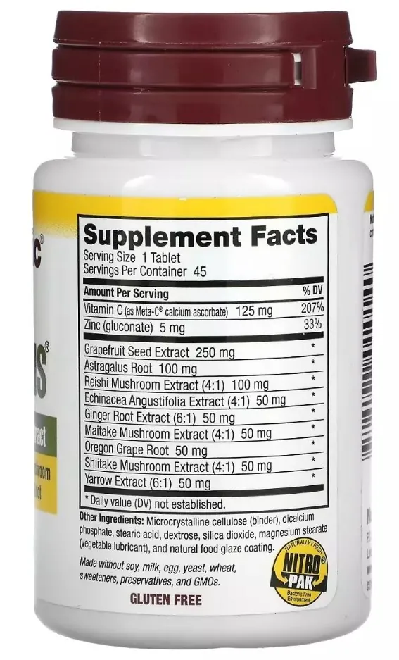 Максимальний захист з екстрактом насіння грейпфрута NutriBiotic DefensePlus Maximum Strength, 45 таблеток