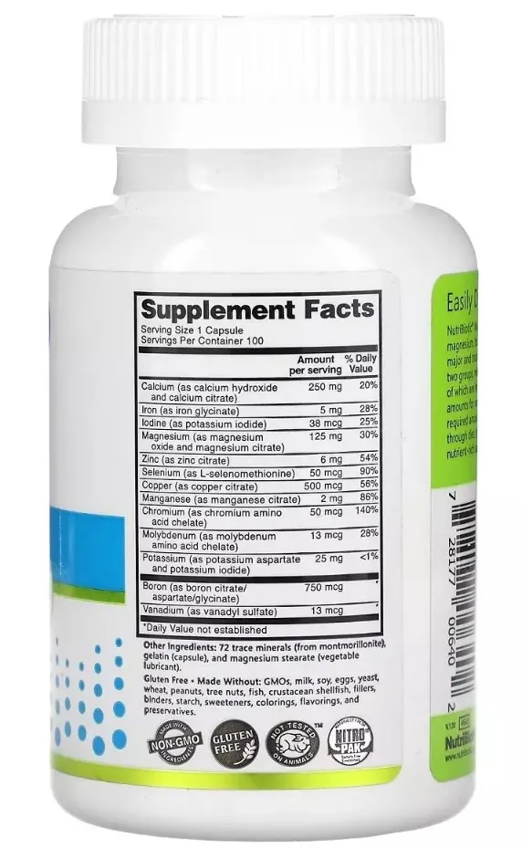 Мультимінерали NutriBiotic Essentials Multi Mineral, 100 капсул
