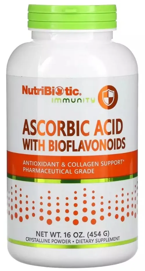 Аскорбінова кислота з біофлавоноїдами NutriBiotic Ascorbic Acid with Bioflavonoids, 454 г
