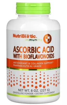 Аскорбінова кислота з біофлавоноїдами NutriBiotic Ascorbic Acid with Bioflavonoids, 227 г