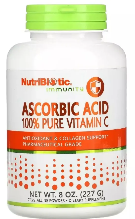 Аскорбінова кислота Вітамін C NutriBiotic Ascorbic Acid 100% Pure Vitamin C, 227 г