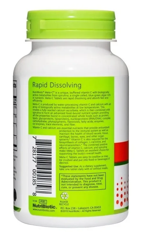 Вітамін C буферизований з метаболітами NutriBiotic Meta-C Immunity 1000 мг, 100 таблеток