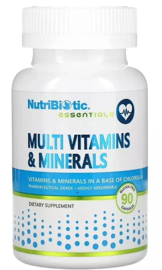 Мультивітаміни та мінерали NutriBiotic Essentials Multi Vitamins & Minerals, 90 капсул