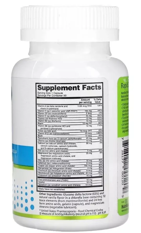 Мультивітаміни та мінерали NutriBiotic Essentials Multi Vitamins & Minerals, 90 капсул