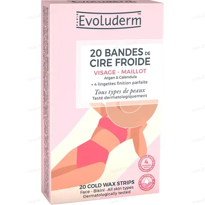 Смужки Evoluderm воскові для депіляції обличчя та бікіні, 20 шт
