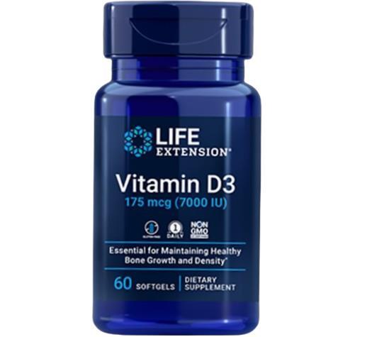 Витамин D3 Life Extension Vitamin D3 7000, 60 гелевых капсул