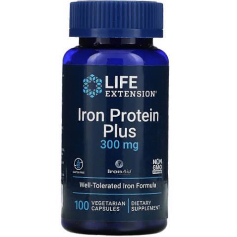 Железо Life Extension Iron Protein Plus, 100 веганских капсул