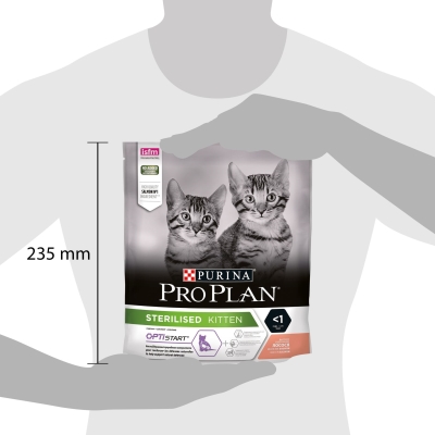 Корм сухой для стерилизованных котят Purina Pro Plan Sterilised Kitten с лососем, 400 г