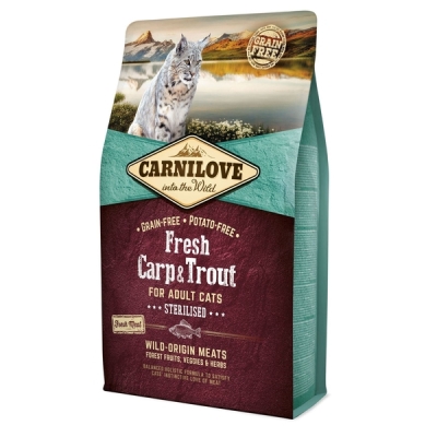 Корм сухой для стерилизованных кошек Carnilove Fresh Carp Trout с карпом и форелью, 2 кг