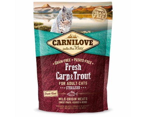 Корм сухой для стерилизованных кошек Carnilove Fresh Carp Trout с карпом и форелью, 400 г