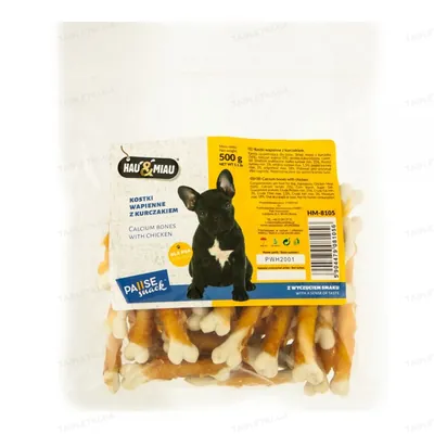 Ласощі для собак Hau&Miau Pause Snack Кальцієва кісточка з курячим філе, 500 г