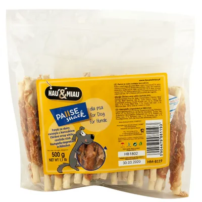 Ласощі для собак Hau&Miau Pause Snack Куряче філе на яловичій шкірі, 500 г