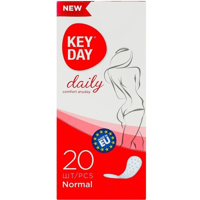 Прокладки гигиенические ежедневные Key Day Daily Normal, 20 штук