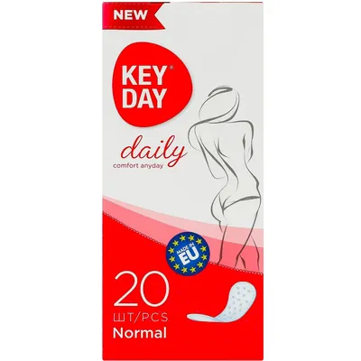 Прокладки гiгiєнiчнi щоденнi Key Day Daily Normal, 20 штук
