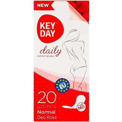 Прокладки гигиенические ежедневные Key Day Daily Normal Deo Роза, 20 штук